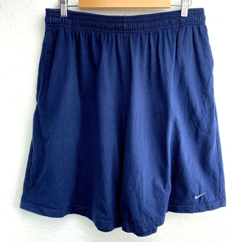 Nike Vintage Short Blue Size XL Elastic Waist Gray Label Tag Cotton 682222